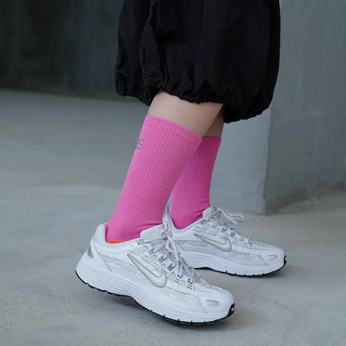 OOSS Women's Reflective Running Crew Socks Pink