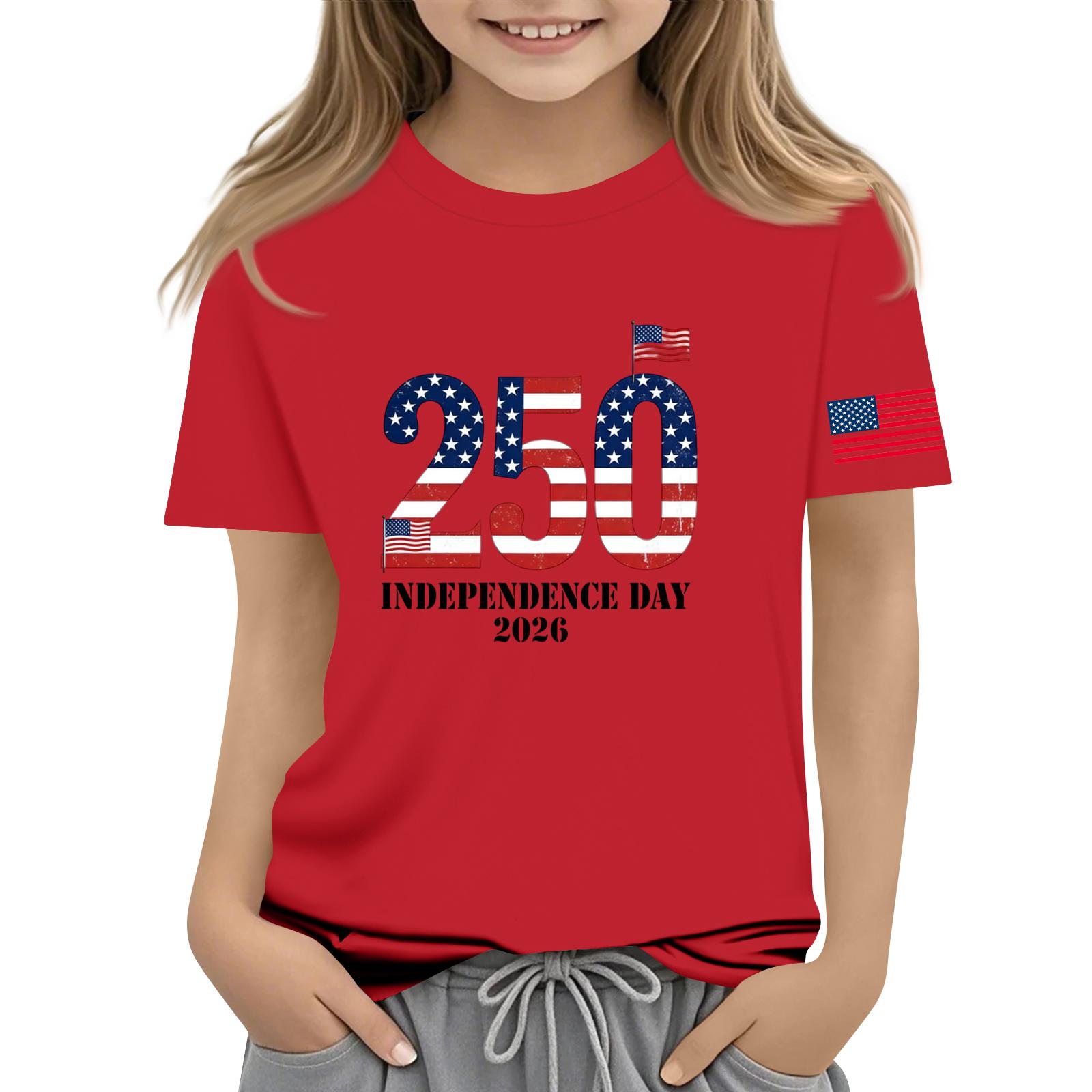 

Children s Casual Short-Round Neck Fashionable T-shirt Top 140 червоний