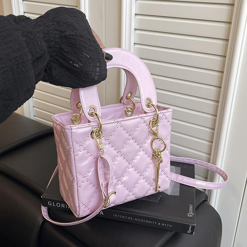 Chic Diamond Quilted Faux Leather Shoulder Bag for Women, Vintage Style Crossbody Hobo Purse, Soft Texture Handbag