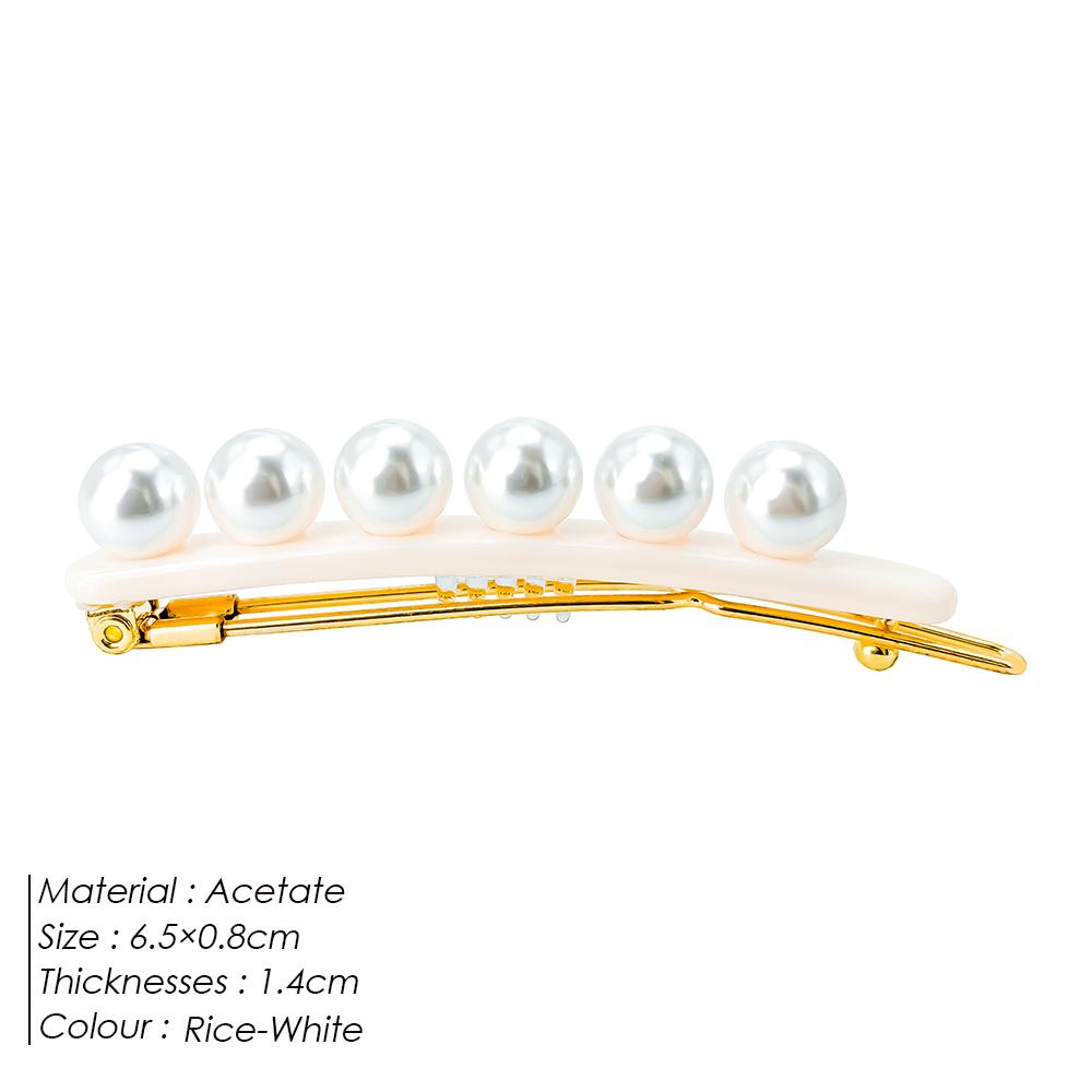 EManco Medium Perle Hårnål Hodeplagg Søt Elegant Fire Sesonger Modellering Søt Kompakt Sjarm Acetat Sideklemme Spenner