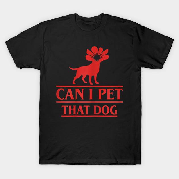 Men Black Print T-shirt Can I Pet That Dog Demodog Stranger Funny No-Cut Transfer Paper Print Cotton Tshirt 2XL чёрный