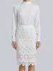 Elegant High-Waisted Lace Midi Skirt - Slim Fit, Hollow Design, Hip-Hugging Style for Women