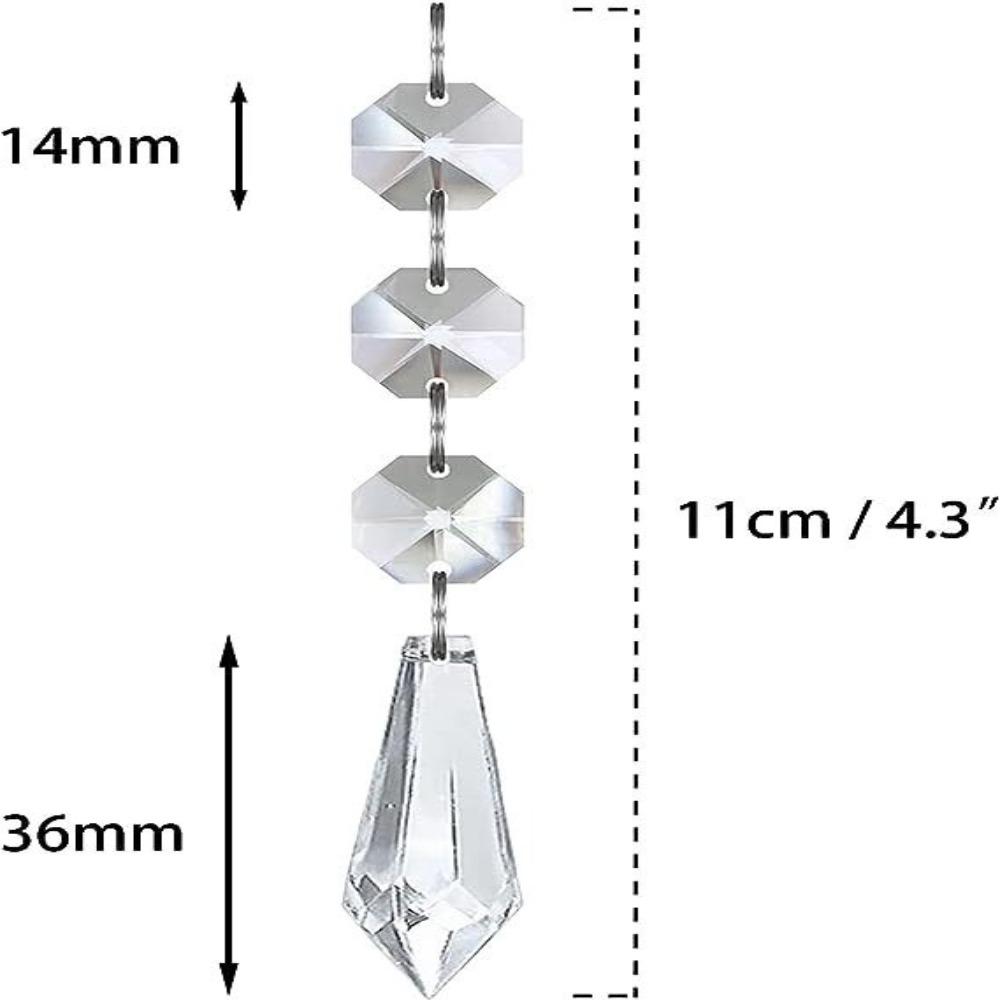 5pcs Simulate Ice Cone Acrylic Snowflake Pendant Crystal Diamond Xmas Tree Decoration Christmas