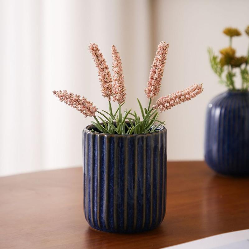 Nordic Mini Blue Ceramic Small Vase Creative Home Dining Table Living Room Bedroom hydroponics Flower Decoration Accessories 1Pc