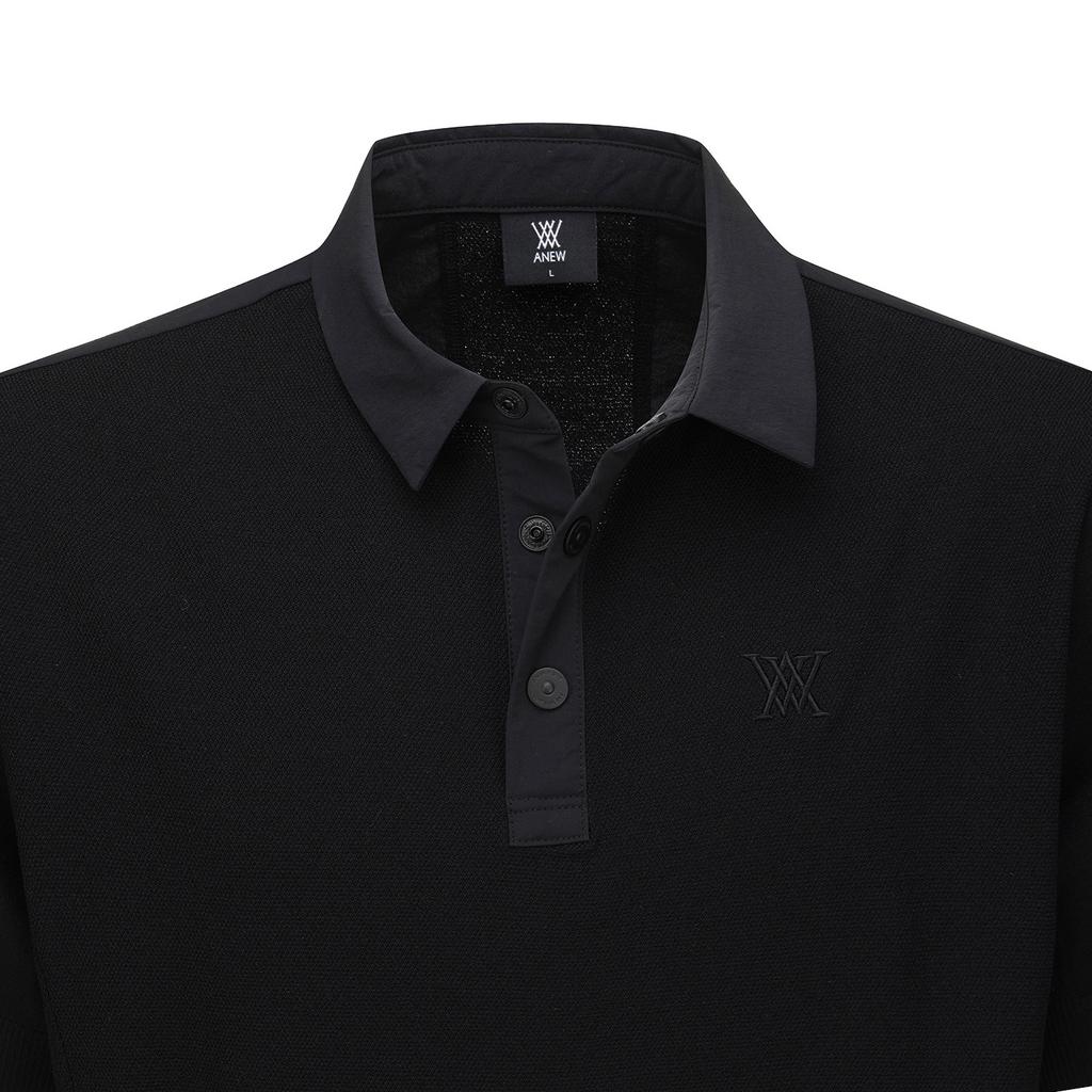 ANEW GOLF Men Fa Hybrid Short Sleeve Sweater_Bk