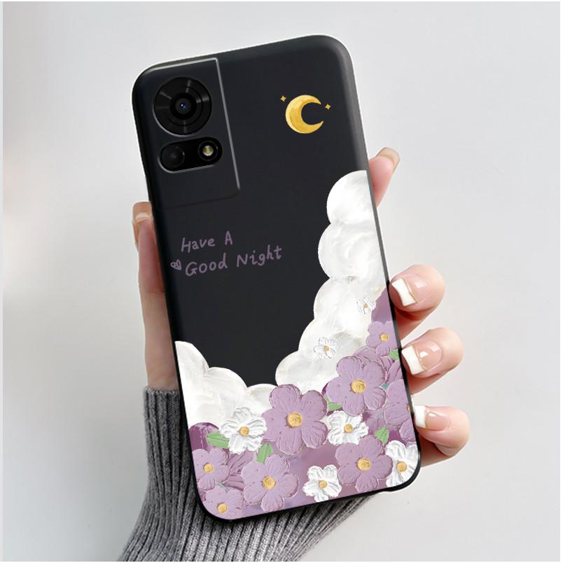 Cute Case For TCL K23 / TCL K24 Funda TCL 50 LE T510SPP Capa Printing Shell Protective Cover Soft Silicone Cartoon Black Casing