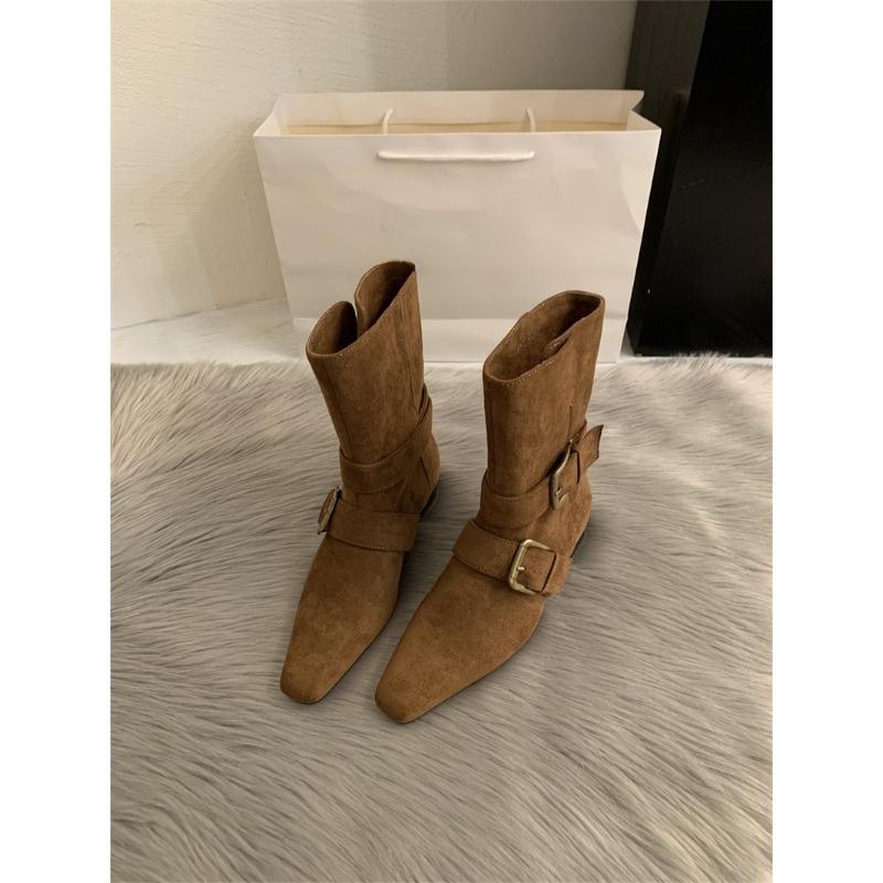 New Style Shoes: Niche Retro Ankle Boots, Square-toed Boots, Mid-calf Boots, and Women's Boots