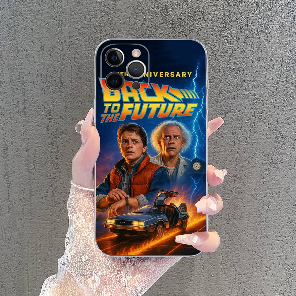 Back To The Future Transparent TPU Phone Case For IPhone 17 11 12 13 14 15 16 Pro Max 16 Plus Cover