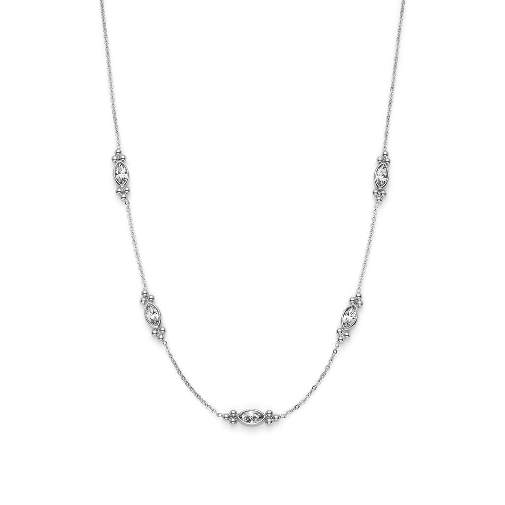 Olivia Burton Classic Dainty Silver Authorized Retailer Necklace, Station, 24100276,