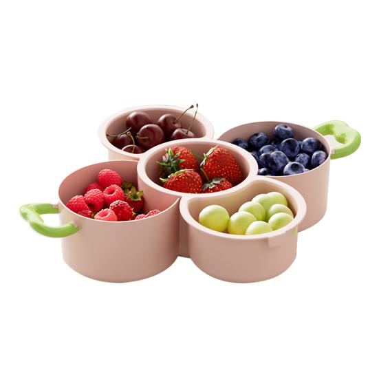 

Фруктовая тарелка Комбинированный дизайн Поднос для сервировки с ручкой Контейнер для закусок Шаркютерийная доска Органайзер для хранения Домашний декор розовый