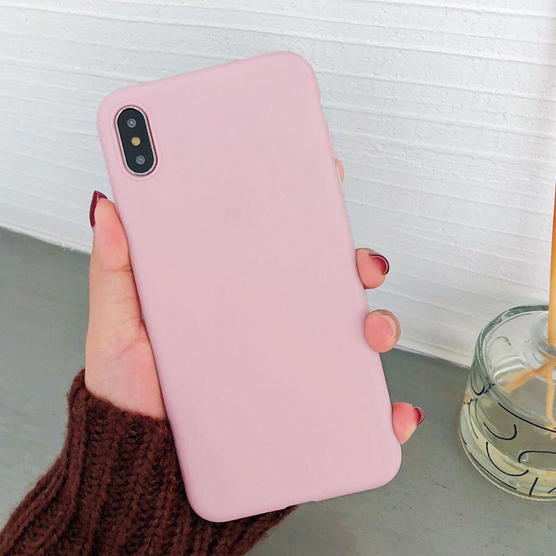 Simple Solid Color Phone Case Fashion Soft Matte TPU Cover For Huawei Xiaomi Samsung Galaxy iPhone