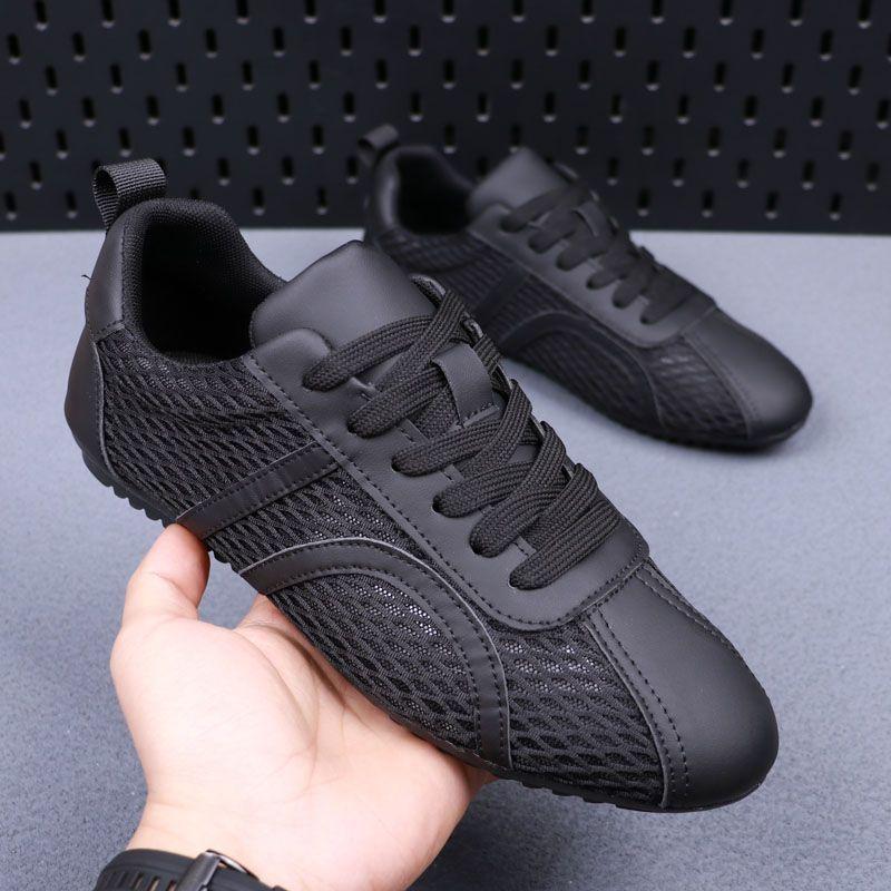 

Men s shoes 2025 summer single-layer mesh casual shoes versatile Doudou shoes soft-soled breathable mesh board shoes lace-up Forrest Gump shoes 44 чёрный