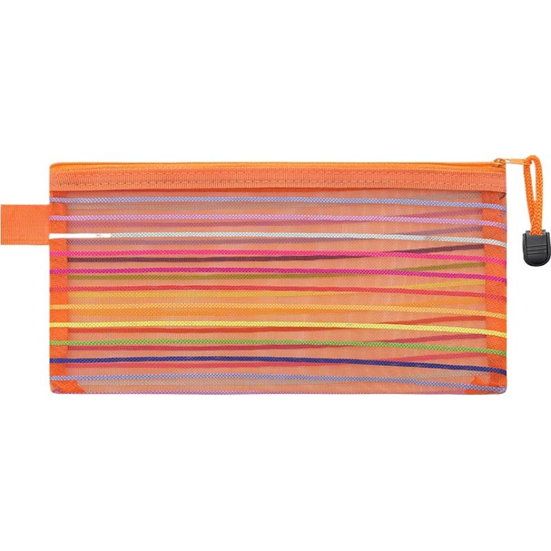 Colorful Mesh Zipper Pouch Bags Transparent Pencil Case Makeup Cosmetic Storage Bag Travel Organizer Stationery Office School