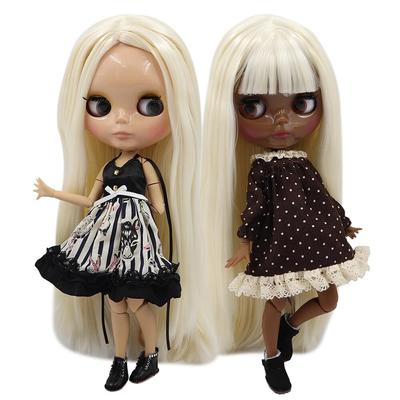 ICY DBS Blyth Puppe Joint Body Blassblond Mix Weißes Haar 30cm 1/6 BJD Spielzeug Super Schwarze Haut Tan Haut Glänzendes Gesicht Anime Mädchen Geschenk