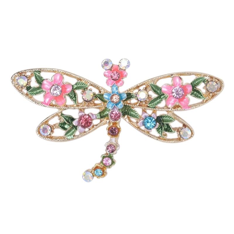 

Vibrant Enamel Dragonflies Brooch Colorful Design for Fashion Accessories Enhancing Personal Style with Detailed Craftsmanship золотой