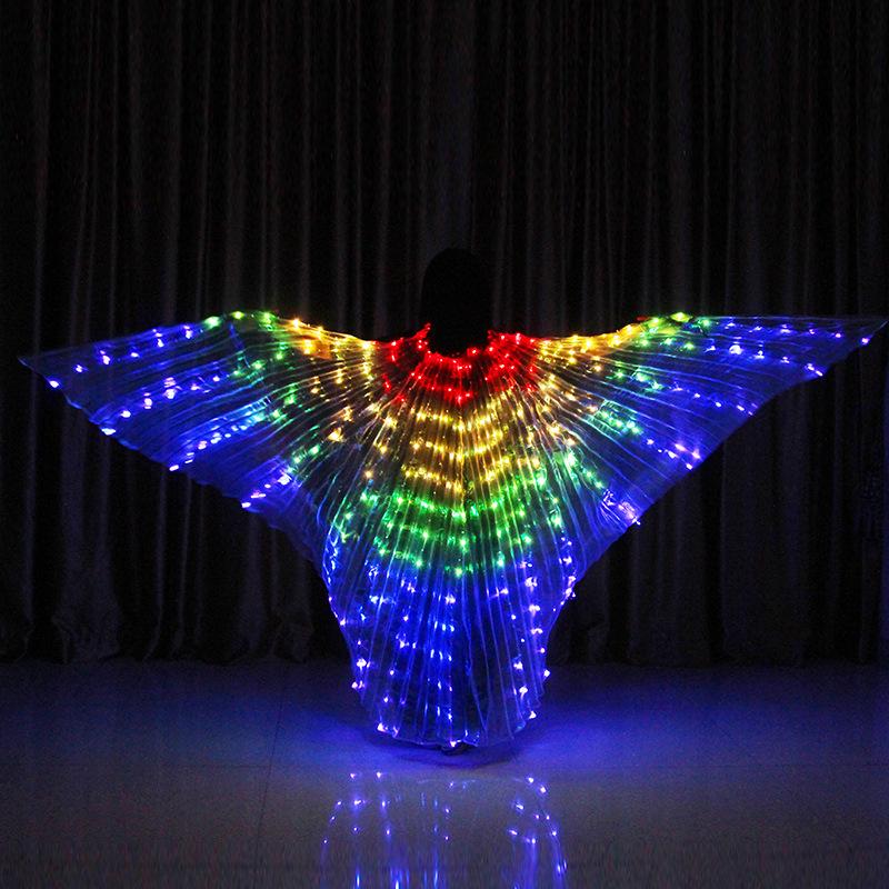LED Light-Up Belly Dance Wings - Illuminated Cape for Performance