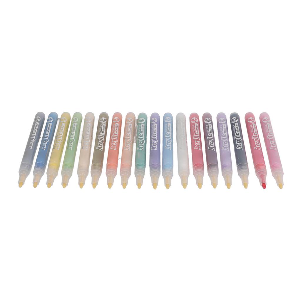 18 Pcs Acrylic Marker Bright Lasting Colorful Non Toxic No Odor DIY Doodle Water Color Pen