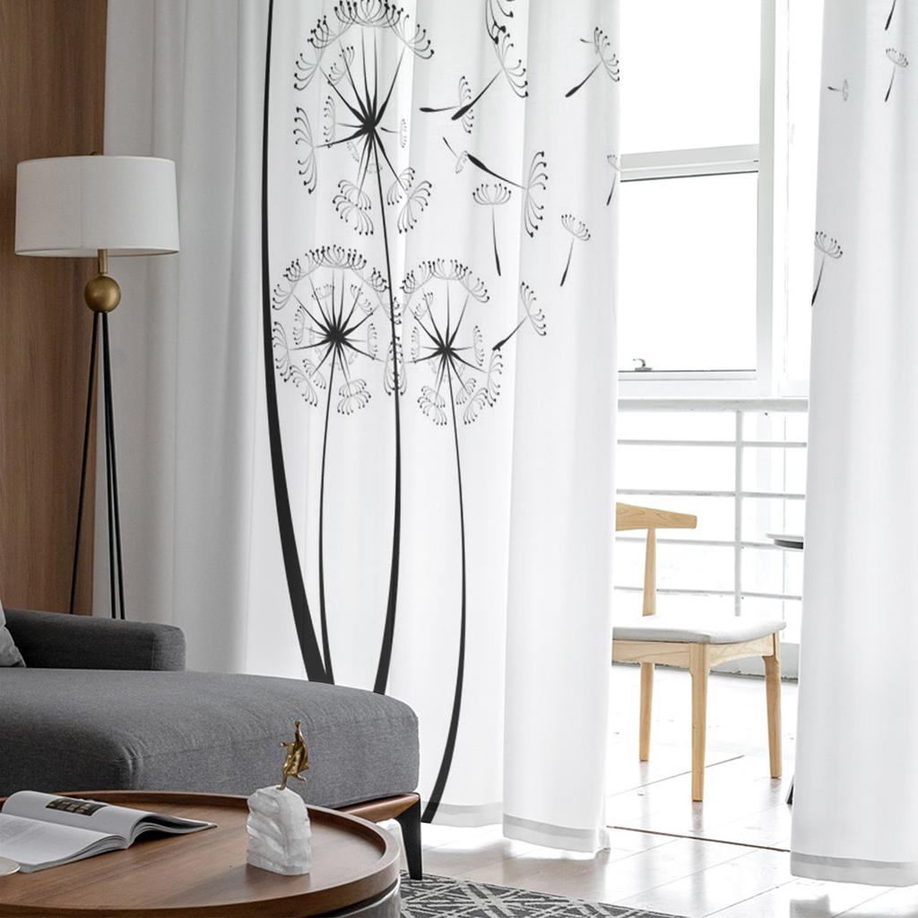 Dandelion Flower Sheer Curtain Modern Tulle Window Treatment For Living Room Bedroom Kitchen Home Decor