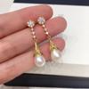 Natural Freshwater Pearl Drop Earrings,Real Pearl Elegant Earrings Gold Plated White Pearl Earrings Fine Jewelry Birthday Gifts