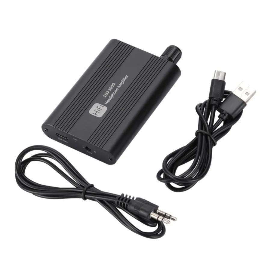 Grwibeou 16-300 ohm Headphone Amplifier 16-150 ohm HiFi Earphone Amplifier 3.5mm Jack Aux Portable Adjustable Audio Amp