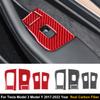 Real Carbon Fiber Car Window Lifter Switch Panel Sticker For Tesla Model Y Model 3 2017-2022 Car Interior Accessories