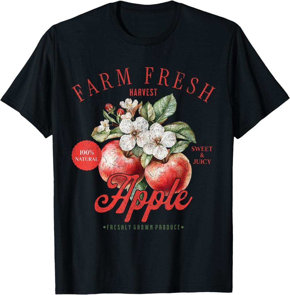 Farm Fresh Organic Apple Farmer's Market Homegrown Vintage T-Shirt