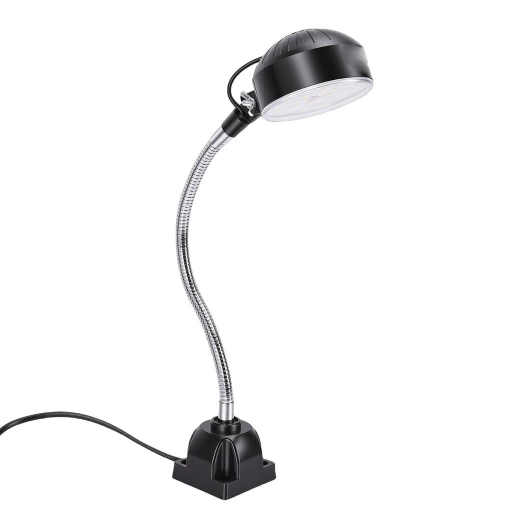 LED Machine Light 15W with 30cm Flexible Gooseneck Square Base Shop Tool Lamp for Lathe Work Bench Sewer Grill