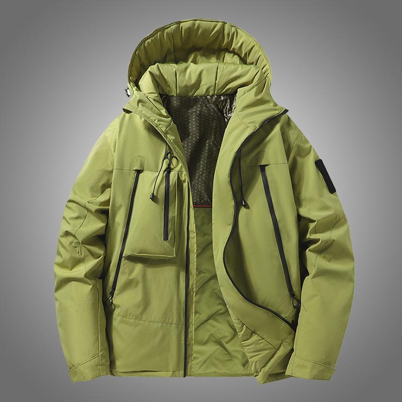 Men's Cotton Coat, Autumn and Winter Velvet Thickened Warm Cotton Coat, Windproof and Waterproof Mountain Climbing Loose Cotton Coat, Jacket for Men