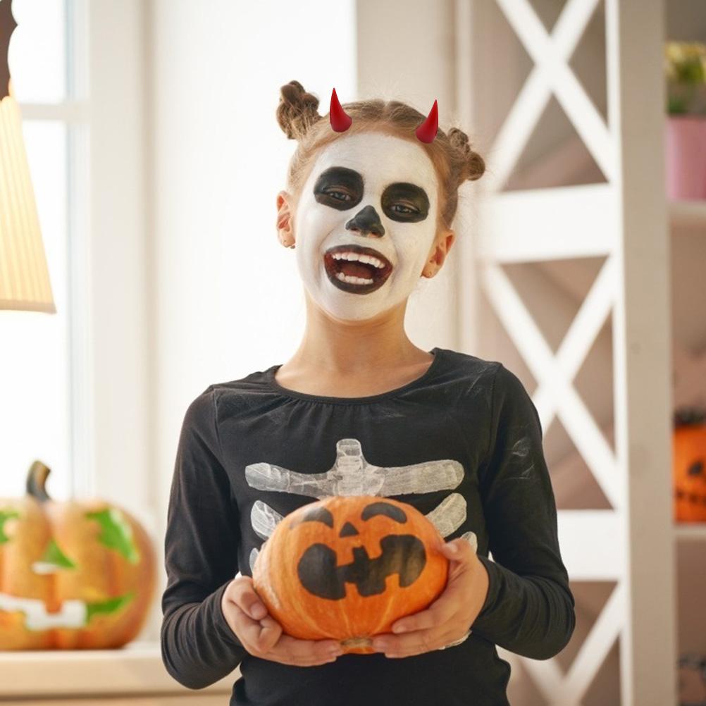 1 Paar Halloween Haarspangen Kreative Ochsenhorn Haarnadel Halloween Haarschmuck für Kinder Erwachsene