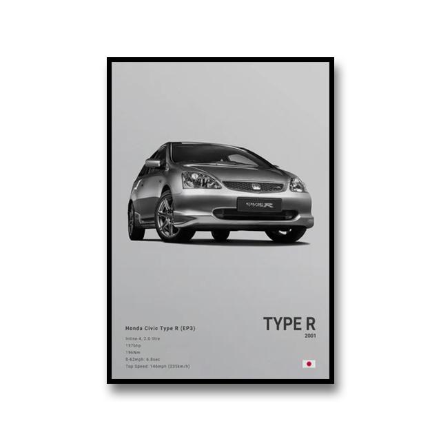 Famous Cars DEMON MACH 1 Canvas Wall Art Print Poster NSX TYPE R Decorative Mural Modern Home Decor Birthday Gift Unframed
