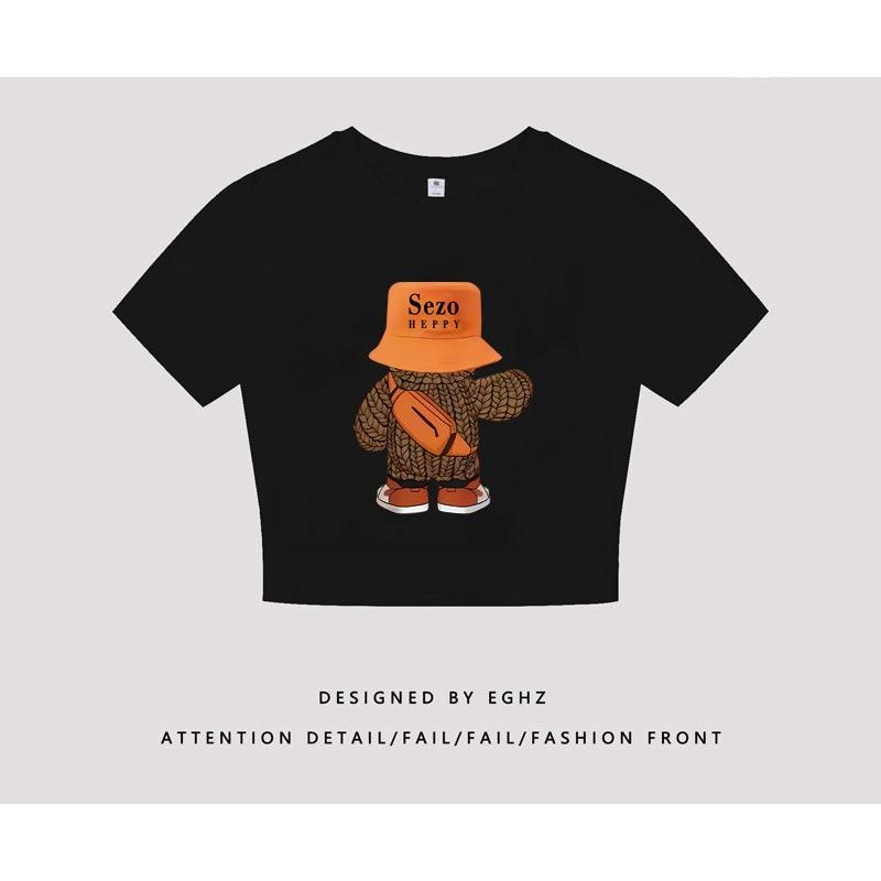 

Футболка с короткими рукавами в французском сладком и пряном стиле с допамином, женский дизайн, нишевый шикарный короткий топ для горячей девушки, bm XL