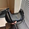Solid Color PU Armpit Bag Women's 2026 New Versatile Commuting Shoulder Pack Vintage Large Capacity Zipper Crossbody Bags