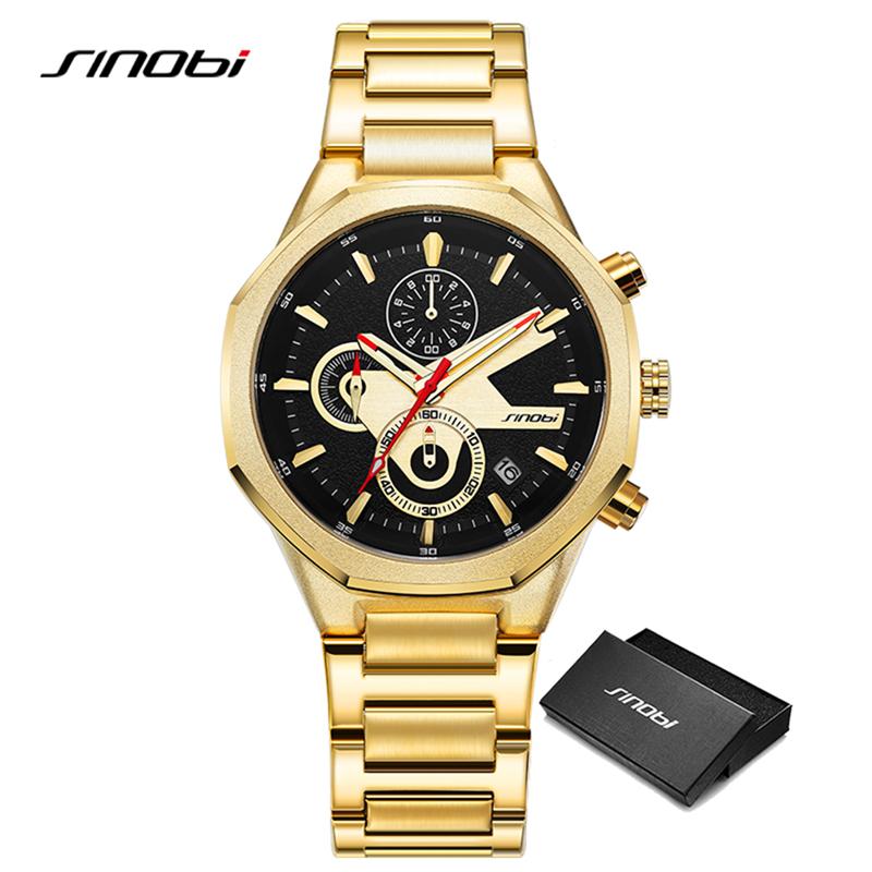 SINOBI Design nou Ceasuri cu calendar pentru bărbați Stiluri de modă Ceasuri de mână cu quartz pentru bărbați Cronograf original Cadouri pentru bărbați Ceas