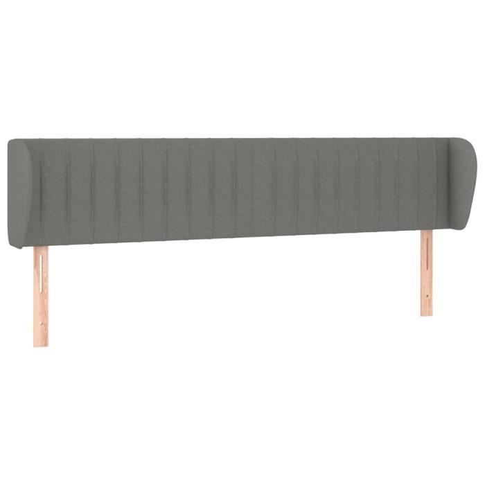 VidaXL Tête de lit avec oreilles Gris foncé 183x23x78-88 cm Tissu3117397