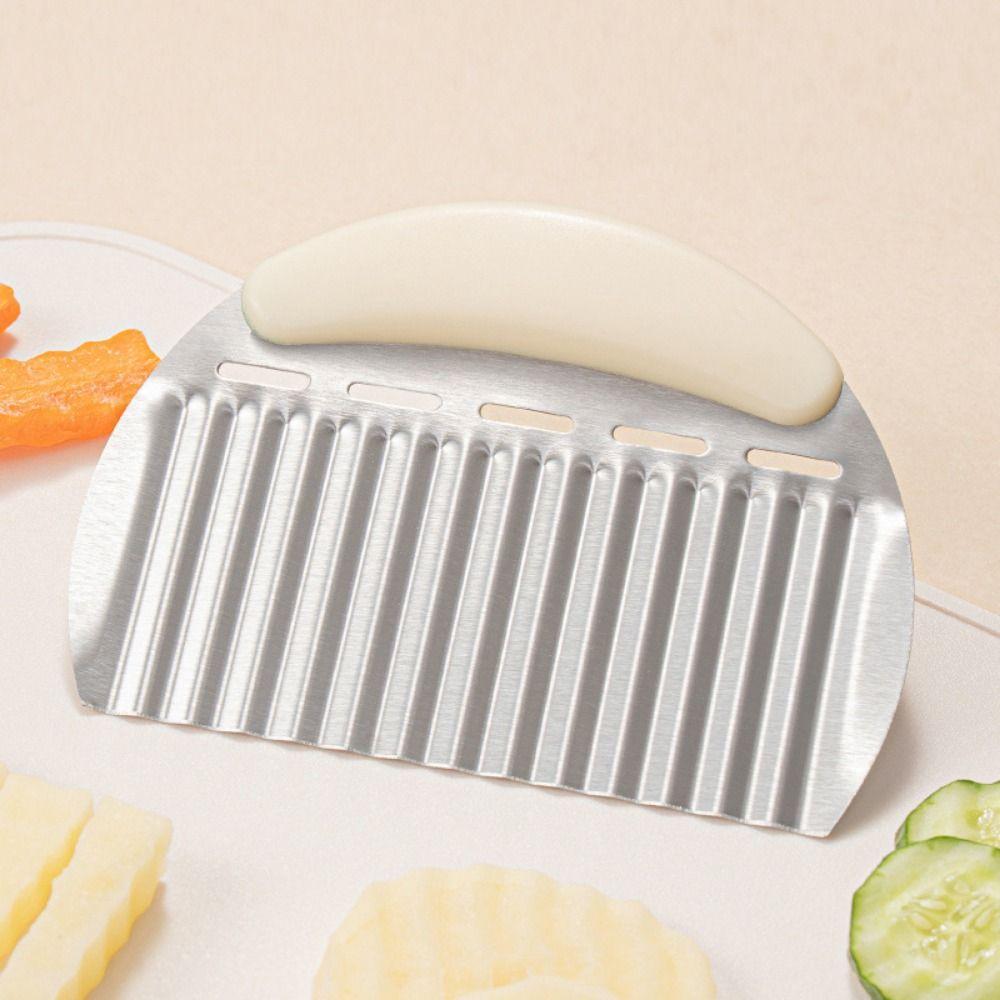 Ergonomic Handle French Fries Cutter Heavy Duty Vegetable Chopper Crinkle Cutter for Fruits