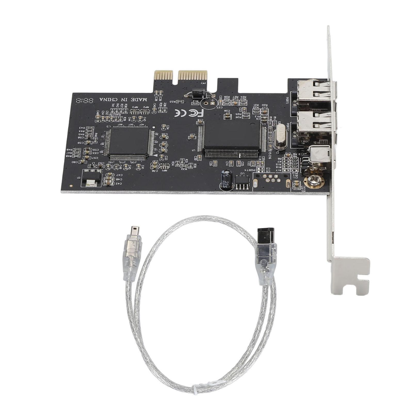 

PCIE 1X до 3-портової 1394A Firewire карти розширення, дизайн з двома чипами, підтримка 1440x1080 800 Мбіт/с