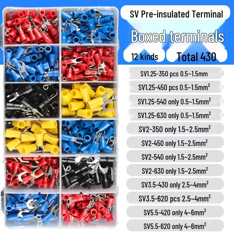 SV1.25-3/4S European Pre-insulated U/Y-shaped Copper Crimp Terminal