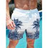 Pantaloncini da bagno vintage da uomo con stampa 3D di piante, pantaloncini corti con grafica di palme estivi hawaiani traspiranti, pantaloncini larghi da bambino in tessuto ghiaccio
