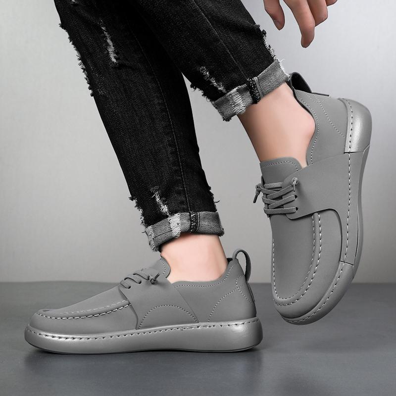 Fashion Men Casual Leather Flat Designer Shoes Italian Luxury Flat Spring/Autumn Lace-up Wear-Resistant Comfortable Men's Driving Shoes