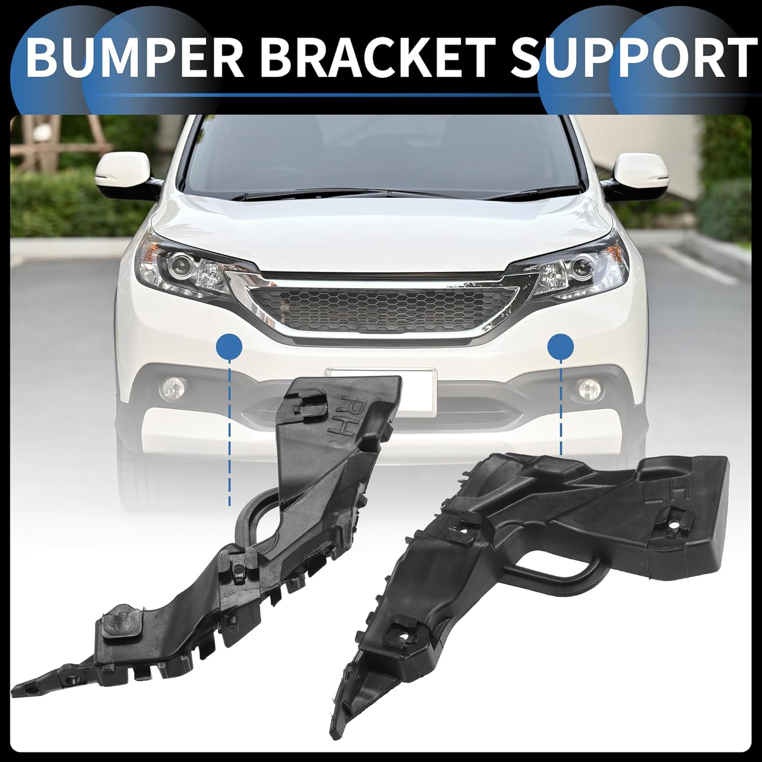 

Bumper Support Bracket, Left and Right Side Front Bumper Retainer Bracket Hold Mount No.86513F2000/86514F2000 for Hyundai Elantra 2017-2018 ABS