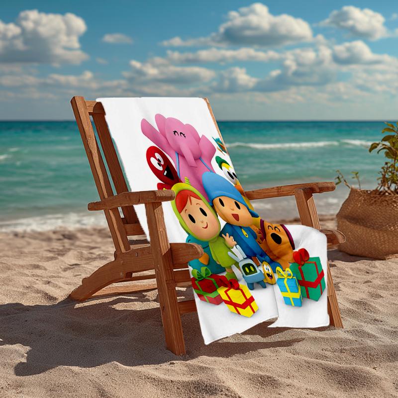 Ultra-Soft Beach Towel with Pocoyo Theme,Ideal for Pool - Camping, Diving - Perfect Travel Essential, Vibrant Beach Towel.