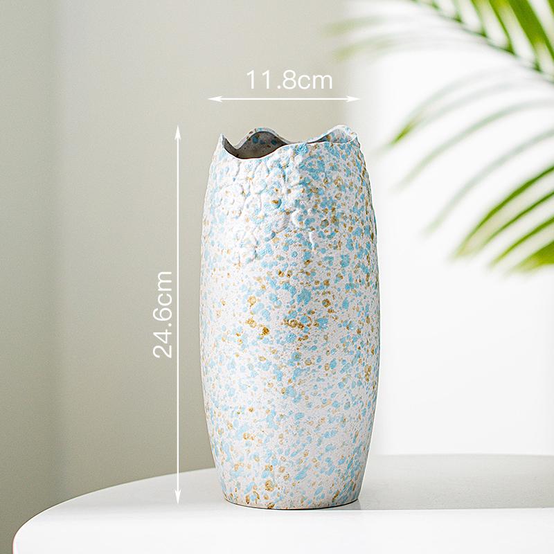 Minimalist Kiln-Fired Ceramic Vase: Home Living Room Decor for Fresh or Dried Flowers
