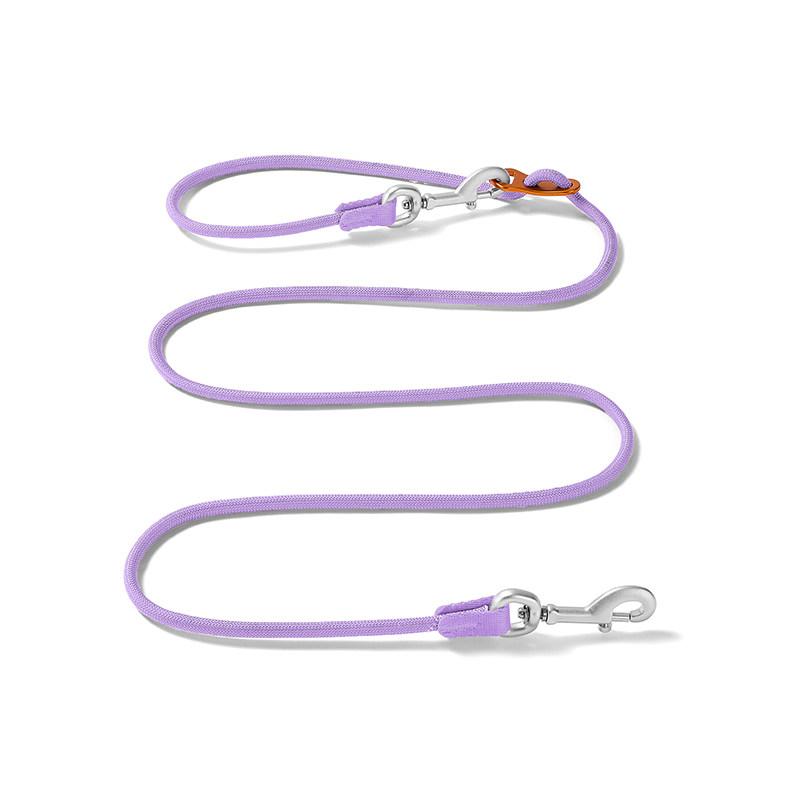 Freihändige Hundeleine Crossbody-Hüftleine Multifunktionale Doppelhaken-Nylon-Verstellbare Leine zum Spazierengehen und Laufen für Welpen, kleine und mittelgroße Hunde (purple,1.5m-4.9ft) violett