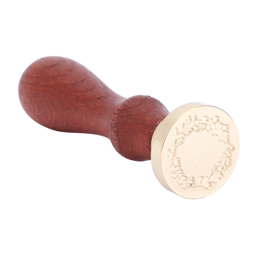 Wax Sealing Stamp Head Plant Pattern with Handle Creative Copper Seal Stamps Wedding Holiday Party Decorations