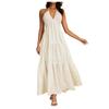 Women's V,Neck Relaxed,Fit Backless Resort Dress