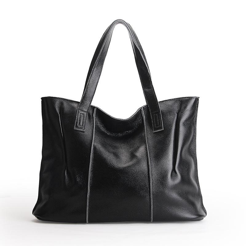 First layer cowhide large-capacity portable tote bag, high-end sense versatile fashion women's genuine leather shoulder bag