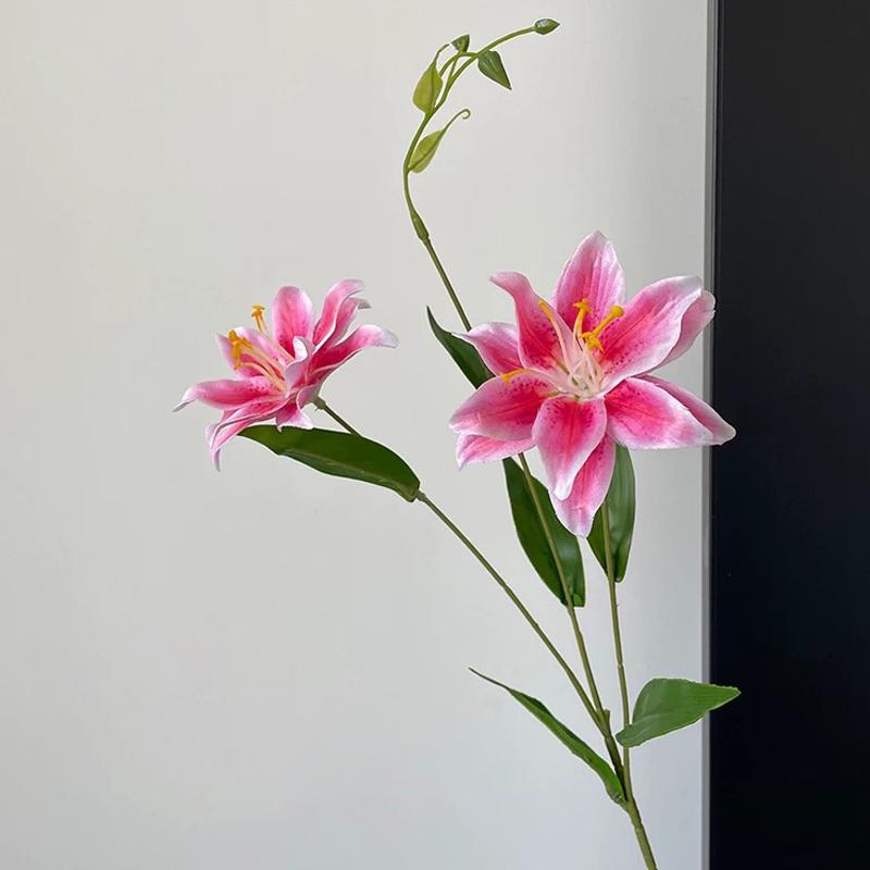 

70см Искусственный цветок лилии с 2 большими бутонами Искусственные цветы для свадьбы, дома, DIY декора Элегантные цветочные композиции