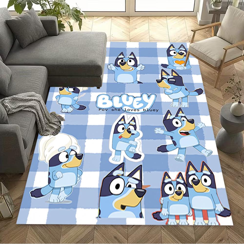 Bluey's Colorful Adventures Floor Mat Design for Dormitory Entryway Decorate room Balcony Anti-slip Rug Decorate Offices Best for Christmas