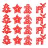 16Pcs Decorative Wood Chips Elk Star Angel Christmas Tree Wooden Hanging Ornaments with Twine