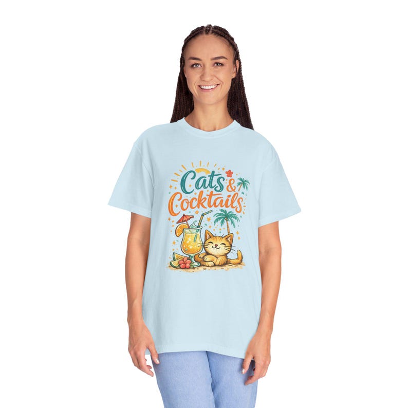 Cats & Cocktails Children s T-Shirt | Cute Cat Tropical Drink Design 120